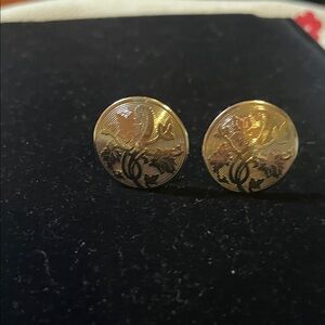 Vintage Silver Tone Floral Clip On Earrings